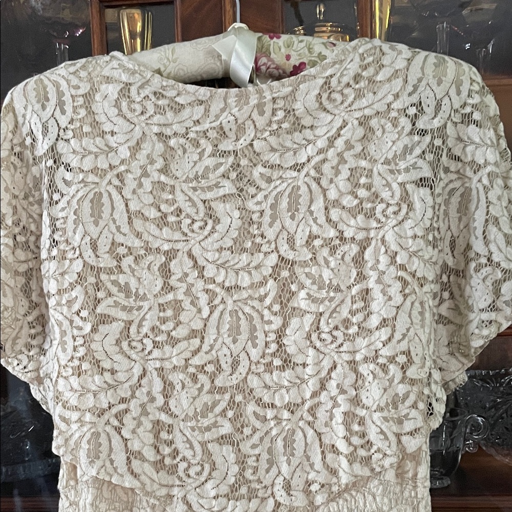 Cream Lace Maxi Dress by Reba - Picture 2 of 7